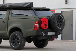 Uchwyt koła i kanistrów do zderzaków stalowych MorE 4x4